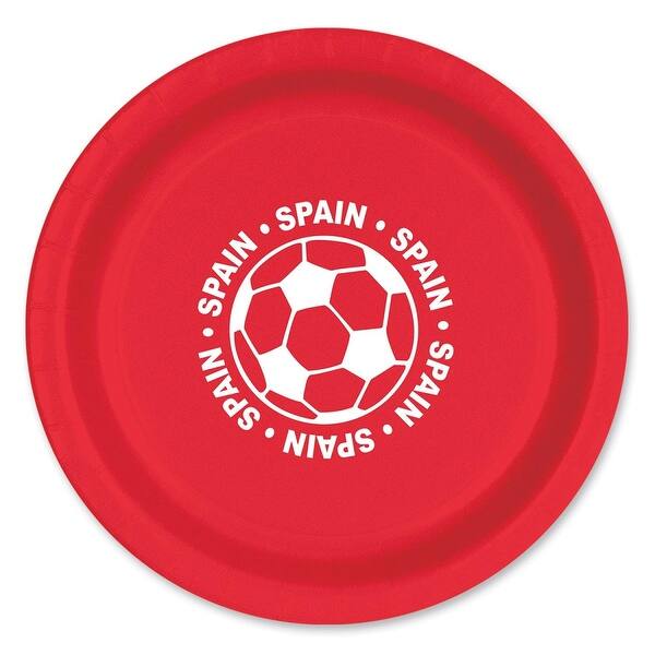 Club Pack of 96 Red and White Disposable "Spain" Soccer Ball Paper